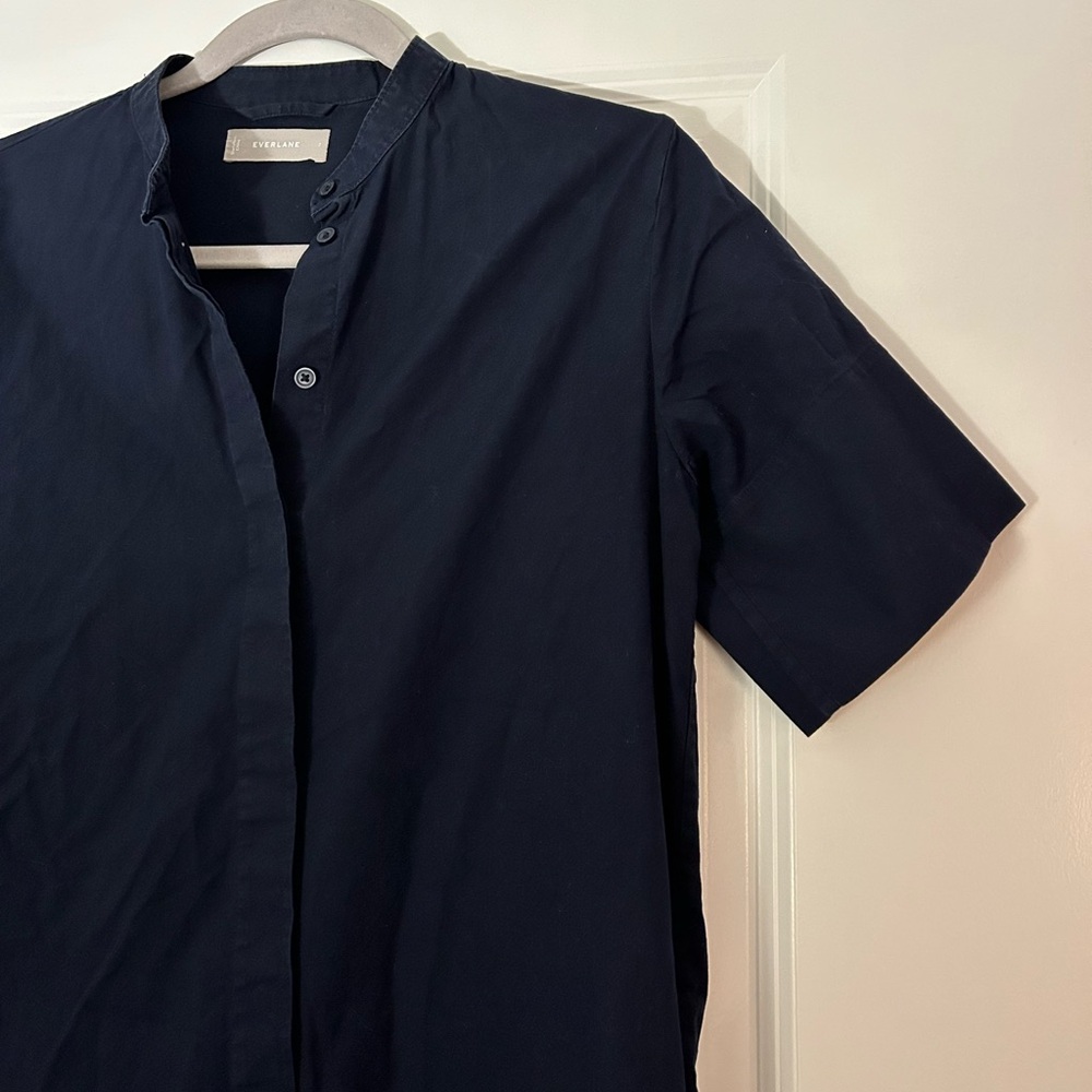 Everlane navy blue shirt dress - Picture 3 of 4
